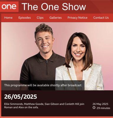 Credit: BBC The One Show 
